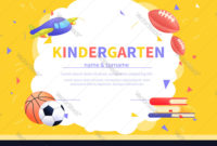 Kindergarten Certificate Templates For Student Vector Image Intended For Kindergarten Completion Certificate Templates