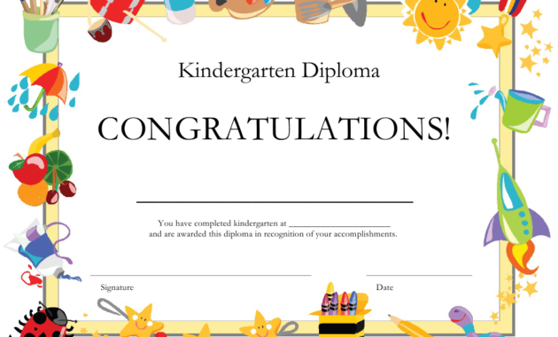 Kindergarten Diploma Certificate Template Download Inside Fascinating 7 Kindergarten Graduation Certificates To Print Free