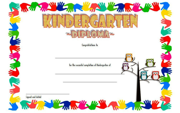 Kindergarten Diplomas Templates Printable Free