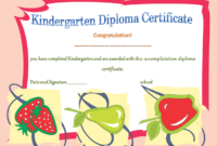 Kindergarten Diploma Certificates Printable Templates Throughout Simple Free Printable Certificate Templates For Kids