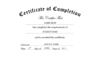 Kindergarten Preschool Certificate Of Completion Word Throughout Free Certificate Of Completion Template Word