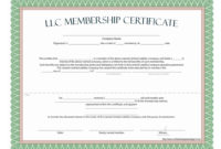 Llc Membership Certificate Free Template For New Member Inside New New Member Certificate Template