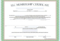 Llc Membership Certificate Template (8) | Professional Regarding Amazing Llc Membership Certificate Template