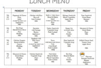 Lunch Menu | Lunch Menu, School Lunch Menu, Daycare Menu Pertaining To Free School Lunch Menu Templates