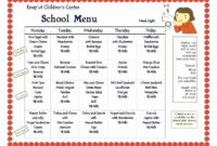 Lunch Menu Template Word Inspirational Daycare Menu With Regard To Free School Lunch Menu Templates