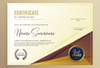 Luxury Premium Certificate Design Template Download Free Regarding Amazing Art Certificate Template Free