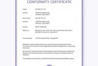 Manufacturer'S Certificate Of Conformance Template Word Throughout Certificate Of Manufacture Template
