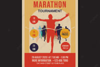 Marathon Tournament Flyer Template Retro Flat Design Inside Marathon Certificate Template 7 Fun Run Designs