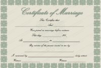Marriage Certificate Template 22+ Editable (For Word With Regard To Marriage Certificate Editable Template