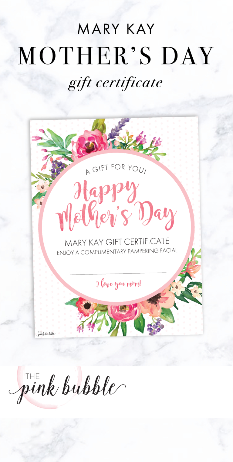 Mary Kay Mother'S Day Gift Certificate! Find It Only At In Fantastic Mothers Day Gift Certificate Template