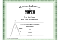 Math Certificate Of Achievement Template Download Intended For Awesome Math Achievement Certificate Printable