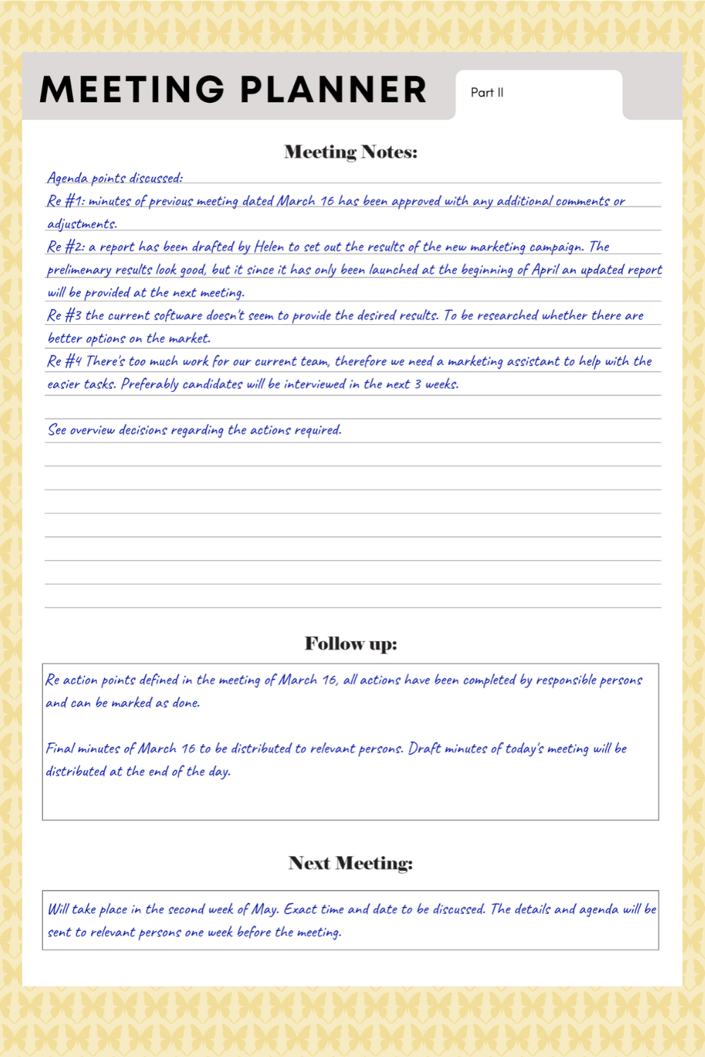 Meeting Planner | Printable Meeting Notes In 2020 With Regard To Virtual Meeting Agenda Template