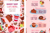 Menu Template For Bakery Shop Desserts Royalty Free Vector In Product Menu Template