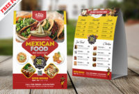 Mexican Food Menu Tent Card Template Free Download For Mexican Menu Template Free Download