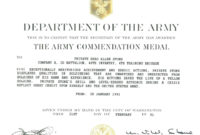 Military Award Certificate Template | Williamson Ga Intended For Amazing Certificate Of Achievement Army Template