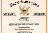 Military Veterans Appreciation Certificates With Awesome Army Certificate Of Appreciation Template