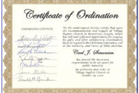 Minister Ordination Certificate Templates Within Certificate Of Ordination Template