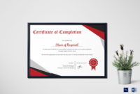 Modern Certificate Of Completion Design Template In Psd, Word Within Certificate Of Completion Template Word