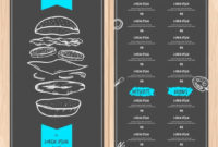 Modern Restaurant Menu Template With Chalkboard Style With Diner Menu Template