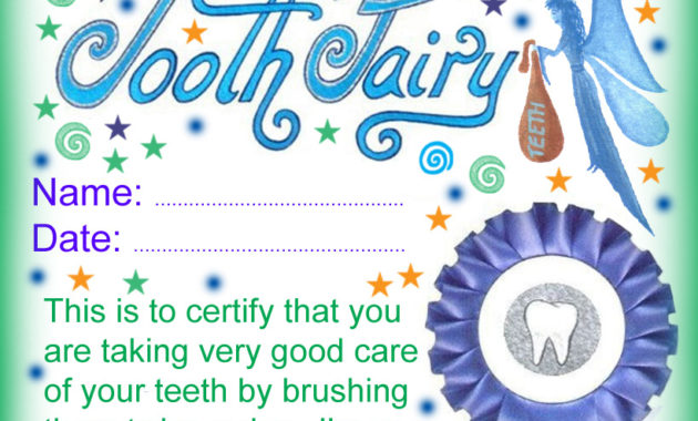 Modern Tooth Fairy Certificates Rooftop Post Printables With Well Done Certificate Template