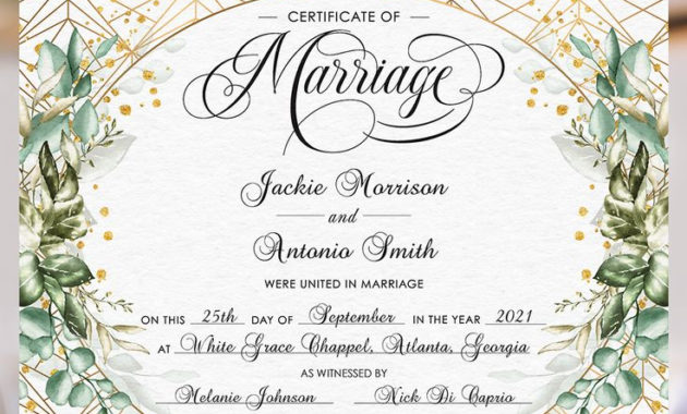 Modern Wedding Certificate, Printable Certificate Of Inside Fantastic Wedding Gift Certificate Template