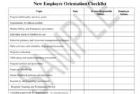 Montana New Employee Orientation Checklist Sample Within New Employee Orientation Agenda Template