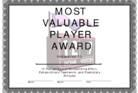 Most Valuable Player Award Certificate Template Download Throughout Fantastic Outstanding Effort Certificate Template
