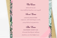 Mother'S Day Dinner Menu Fancy Menu Template 8.5 X 11 Pertaining To Christmas Day Menu Template