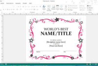 Mother'S Day Templates For Microsoft Office Intended For Amazing 9 Worlds Best Mom Certificate Templates Free