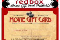 Movie Gift Card Printable (Free!) | Movie Gift, Redbox Intended For Fantastic Movie Gift Certificate Template