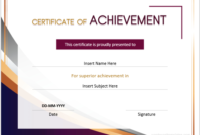 Ms Word Achievement Award Certificate Templates | Word For Word Template Certificate Of Achievement