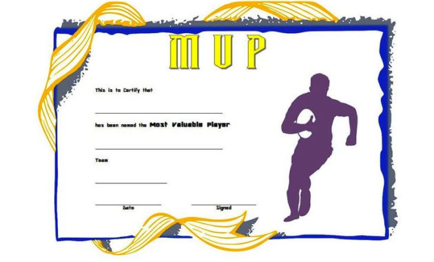 Mvp Football Certificate Template For Individual Awards In Throughout Mvp Certificate Template