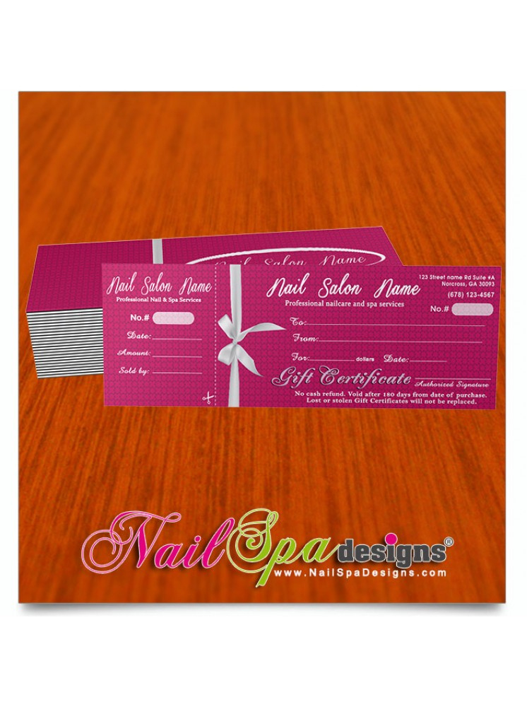 Nail Gift Certificate #046 Within Nail Gift Certificate Template Free