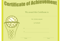 Netball Achievement Certificate Template Download Throughout Fascinating Netball Certificate