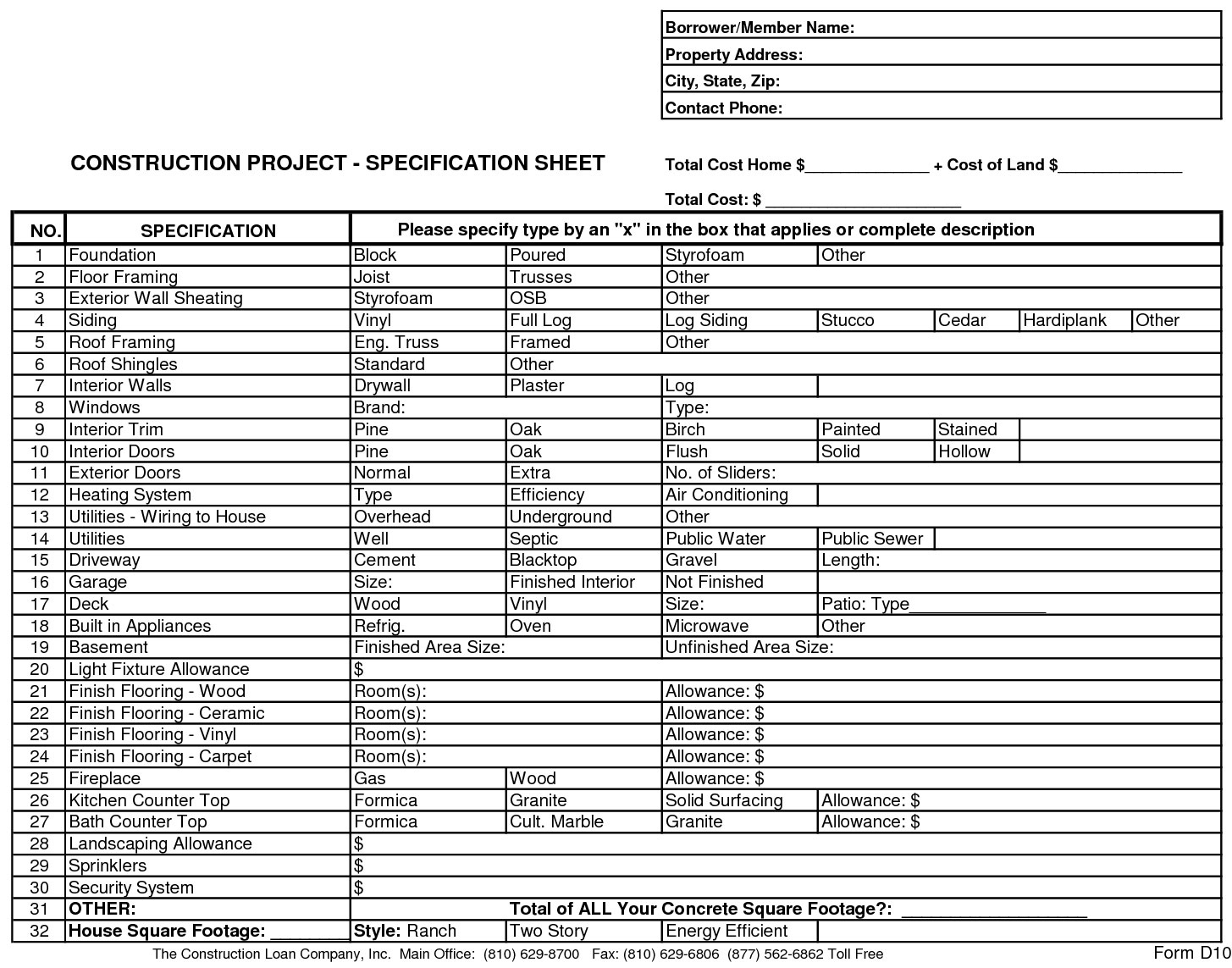 New Home Construction Cost Spreadsheet — Db Excel With Regard To Construction Cost Sheet Template