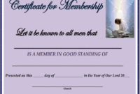 New Member Certificate Template (5) Templates Example Throughout New New Member Certificate Template