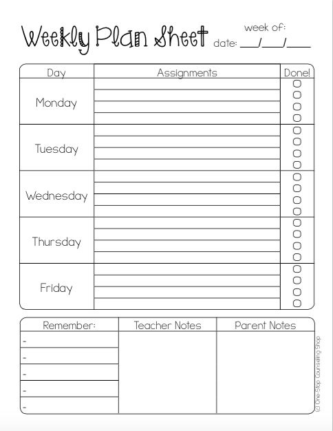 New Product :: Student Planner Pages | School Planner With Middle School Agenda Template