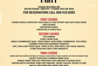 New Years Eve 2014 Bash Tuesday December 31St Four Course In Prix Fixe Menu Template