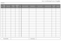 Non Conforming Product Register Format | Word | Pdf | Report With Regard To Welders Log Book Template
