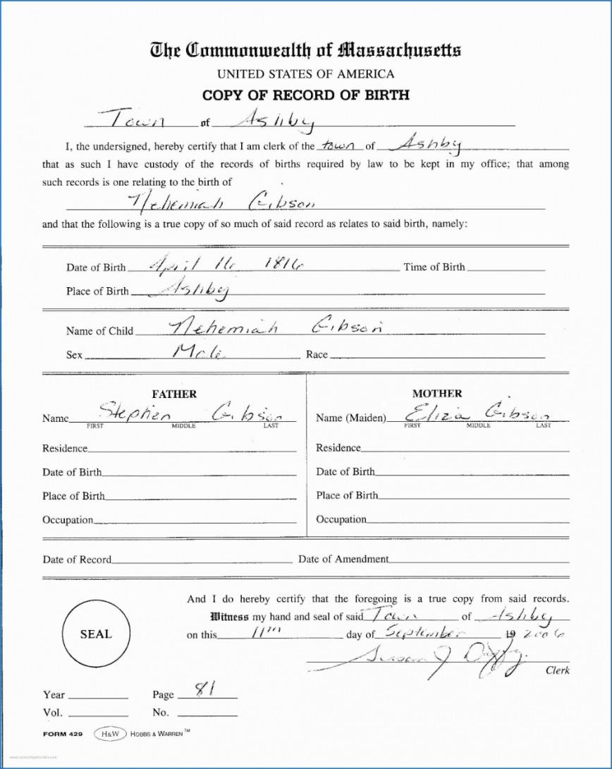 Official Birth Certificate Template ~ Addictionary Pertaining To Official Birth Certificate Template