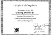 On The Job Training Certificate Of Completion Calep For Throughout Certificate Of Completion Construction Templates