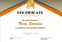 Orange Microsoft Word Certificate Of Appreciation Template For Fresh Certificate Of Recognition Word Template
