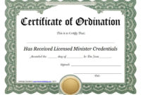 Ordination Certificate Template: 14+ Unique And Free In For Free Ordination Certificate Template