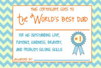 Our Family Mishaps Or *Fun Haps*: Father'S Day Print Within Best Wife Certificate Template