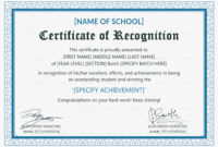 Outstanding Student Recognition Certificate Template With With Regard To Outstanding Student Leadership Certificate Template Free