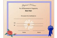Pageant Best Hair Achievement Certificate Template Regarding Fascinating Pageant Certificate Template