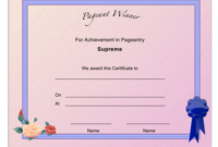 Pageant Supreme Achievement Certificate Template Download Pertaining To Fascinating Pageant Certificate Template