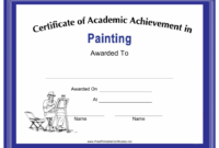 Painting Academic Achievement Certificate Template Inside Amazing Academic Achievement Certificate Templates