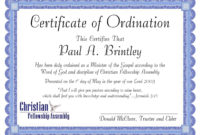 Pastoral Ordination Certificatepatricia Clay Issuu With Regarding Ordination Certificate Templates