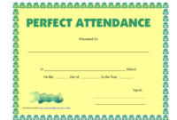 Perfect Attendance Certificate Template Microsoft Word With Attendance Certificate Template Word